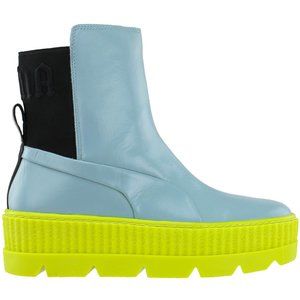 PUMA x Fenty by Rihanna Chelsea sterling blue neon yellow platform boots 6 NEW